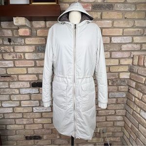 ELEVENTY ivory puffer long midi coat